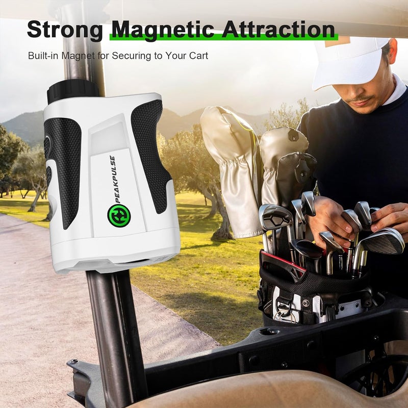 PEAKPULSE 1200 1700 Yards Golf Rangefinder Slope Magnetic Rechargeable 6X Magnification Laser Distance Range Finders Flag Pole Locked Vibration Golfer Accessories - Image 4
